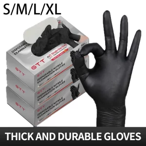 GTT Black Nitrile Disposable Gloves