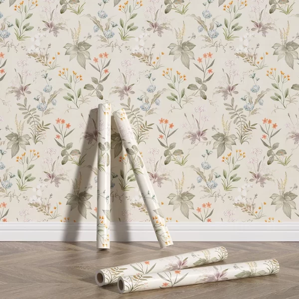 Retro Floral Peel & Stick Wallpaper - Image 2