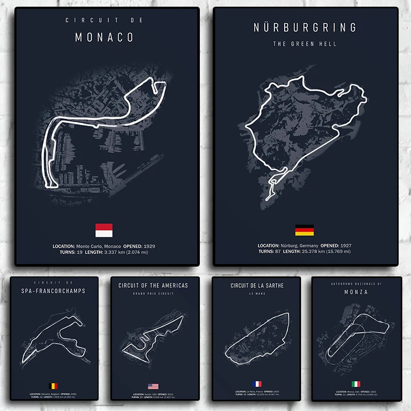 F1 Imola & Monaco Track Canvas Wall Art – Motorsport Home Décor