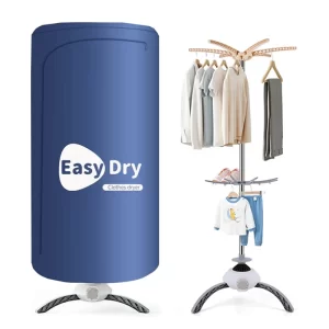 Portable 220V Electric Clothes Dryer – Stainless Steel Folding Rack with Warm Air