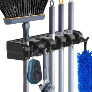 Wall Mounted Mop & Broom Holder – Multi-Functional Storage Rack