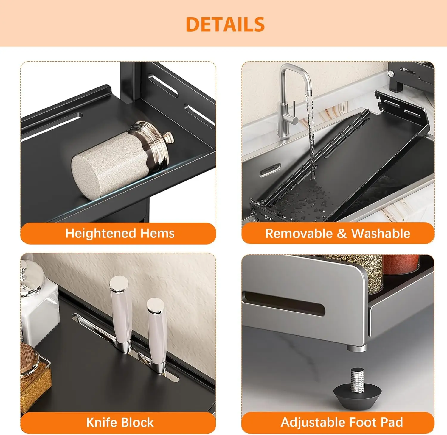 2 & 3-Tier Adjustable Black Spice Rack - Image 5