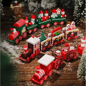 Festive Wooden Christmas Train – Classic Holiday Decoration