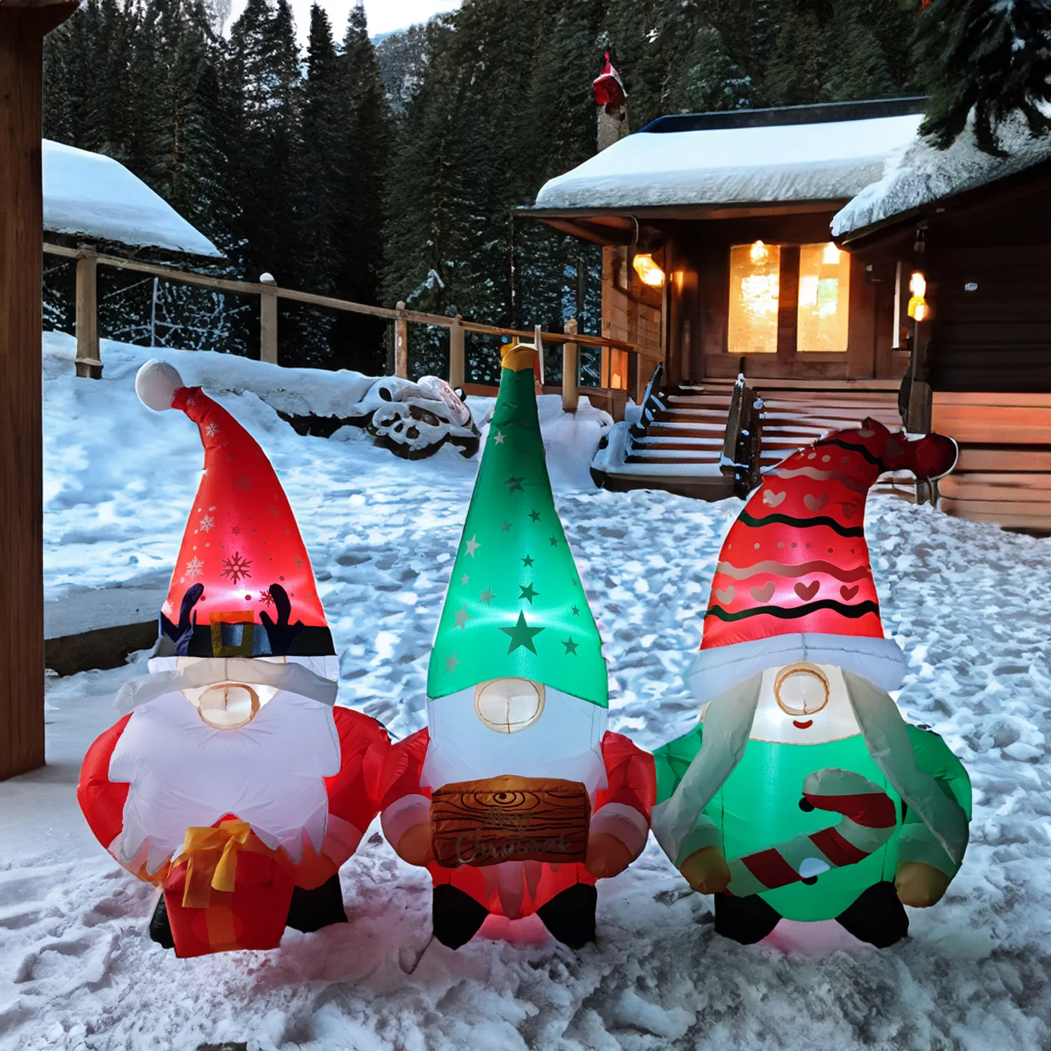 6ft Outdoor Inflatable Santa Claus with LED Sign - Image 4