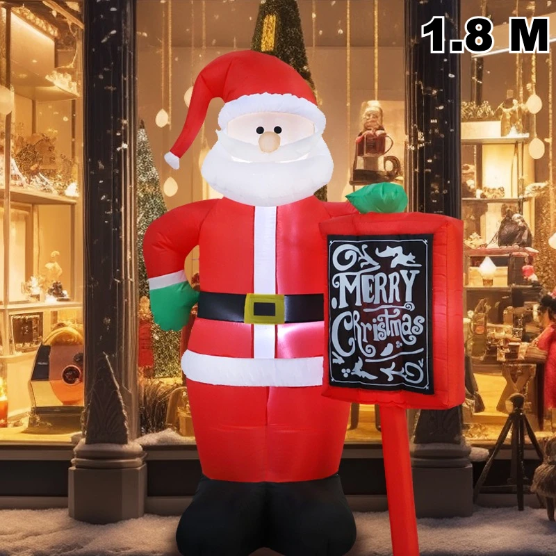 6ft Outdoor Inflatable Santa Claus with LED Sign