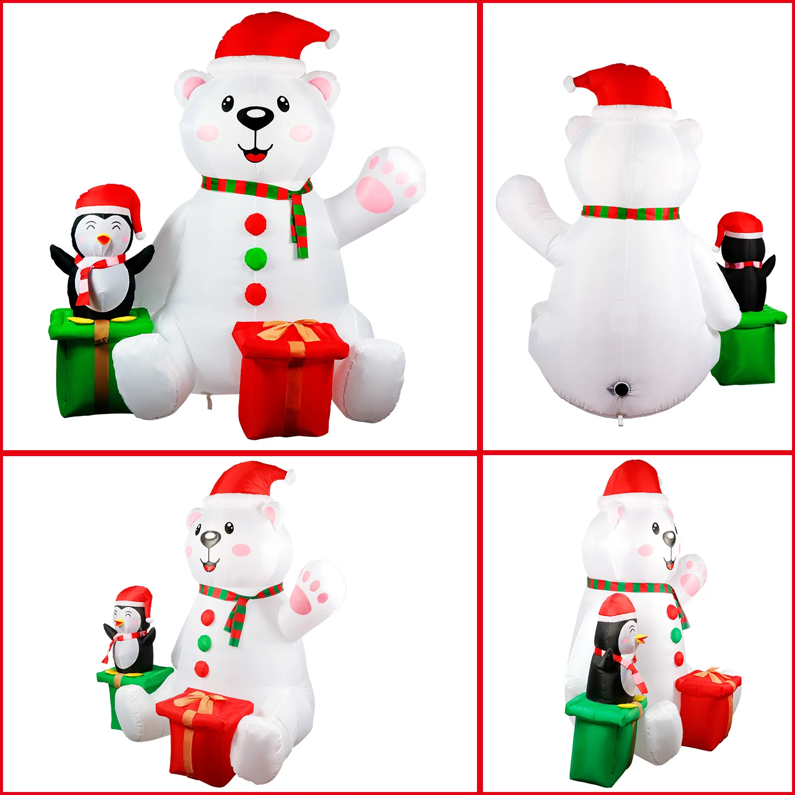 6FT Polar Bear & Penguin LED Inflatable – Outdoor Christmas Decor - Image 5