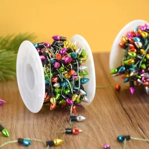 Colourful Christmas Bulb String Garland – 5m Decorative Roll