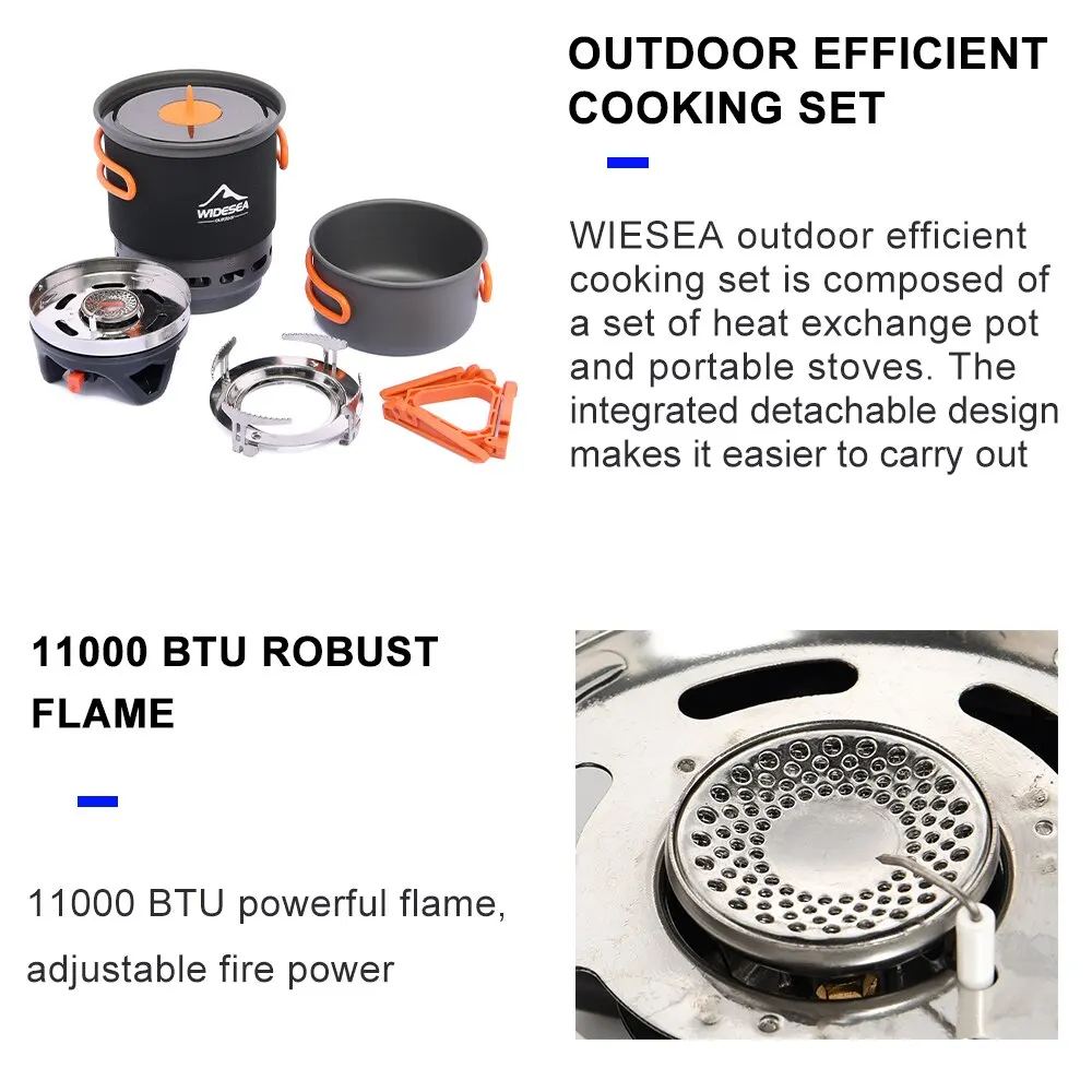 Widesea Camping Cooking System – Portable Outdoor Gas Stove & Pot Set - Image 2