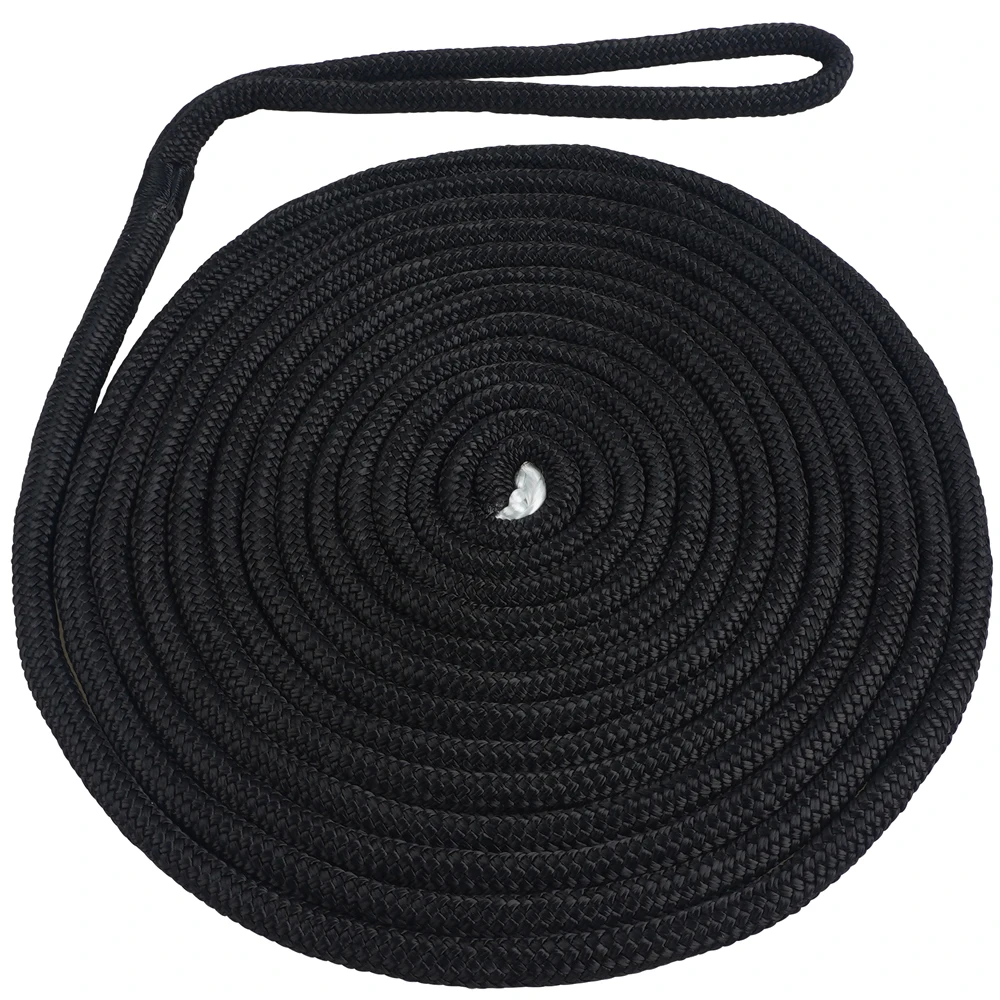 Double Braided Nylon Dock Line – Strong Marine Mooring Rope with Eyelet