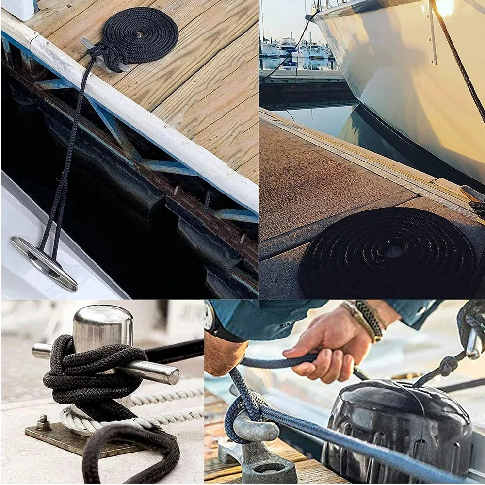 Double Braided Nylon Dock Line – Strong Marine Mooring Rope with Eyelet - Image 6