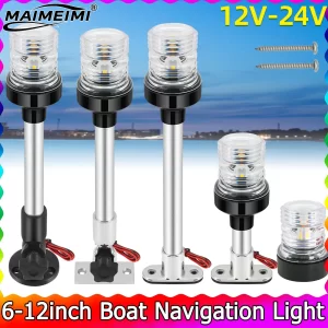 Marine LED Navigation Light – 12V/24V 360° Fold-Down Sailing Light