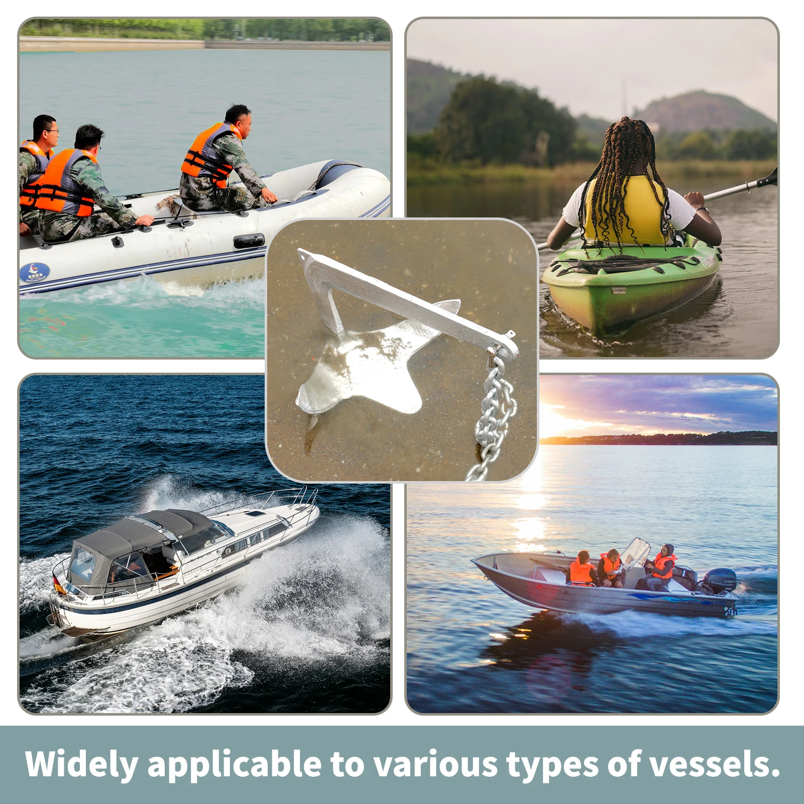 Bruce Claw Anchor Kit – 2kg/3.5kg with Chain & Shackles for Small Boats - Image 4