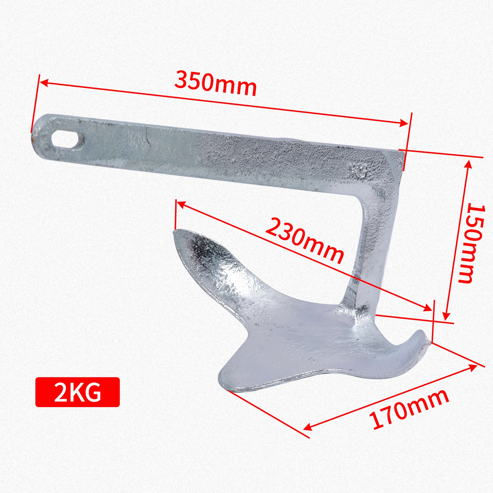 Bruce Claw Anchor Kit – 2kg/3.5kg with Chain & Shackles for Small Boats - Image 5