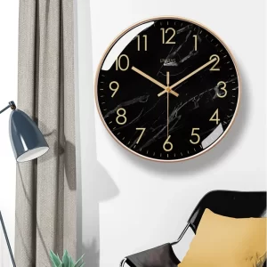 Marble Texture Wall Clock – Silent Nordic Home Decor