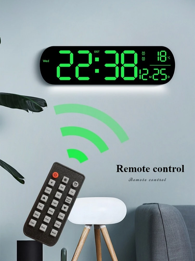 Dynamic RGB LED Wall Clock – Remote Control, Alarms & Ambient Light - Image 2