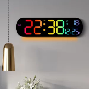 Dynamic RGB LED Wall Clock – Remote Control, Alarms & Ambient Light