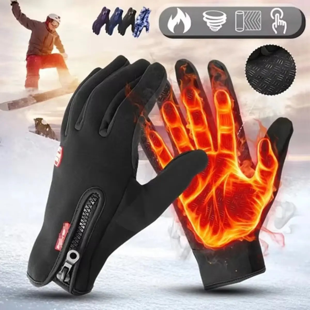 Unisex Touchscreen Winter Gloves – Waterproof, Windproof & Warm