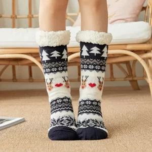 Fuzzy Non-Slip Winter Socks – Cozy Plush Christmas Slippers