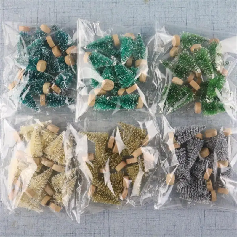 12pcs Mini Snow-Frosted Christmas Trees – DIY Crafts & Festive Décor - Image 2