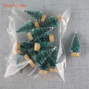 12pcs Mini Snow-Frosted Christmas Trees – DIY Crafts & Festive Décor