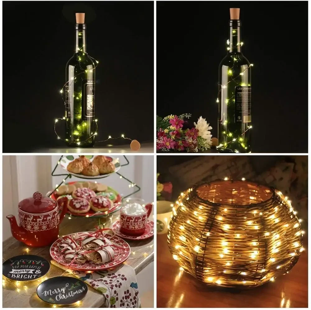 LED Cork Bottle Fairy Lights – USB Rechargeable, White/Warm/RGB - Image 6