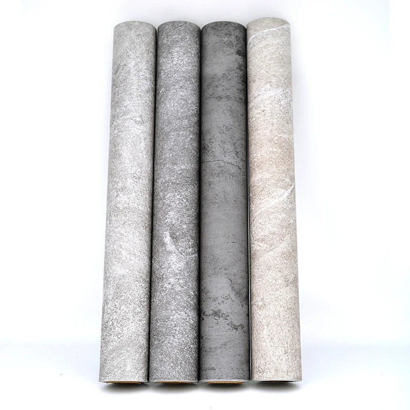 PVC Waterproof Self-Adhesive Floor Stickers – Cement Grey Vinyl Contact Paper