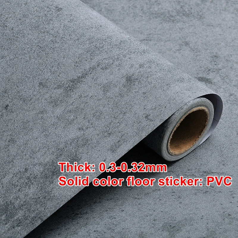 PVC Waterproof Self-Adhesive Floor Stickers – Cement Grey Vinyl Contact Paper - Image 4