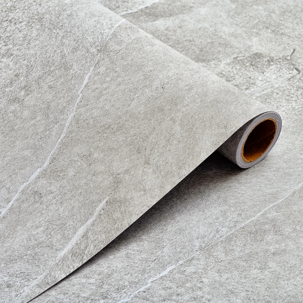 PVC Waterproof Self-Adhesive Floor Stickers – Cement Grey Vinyl Contact Paper - Image 2