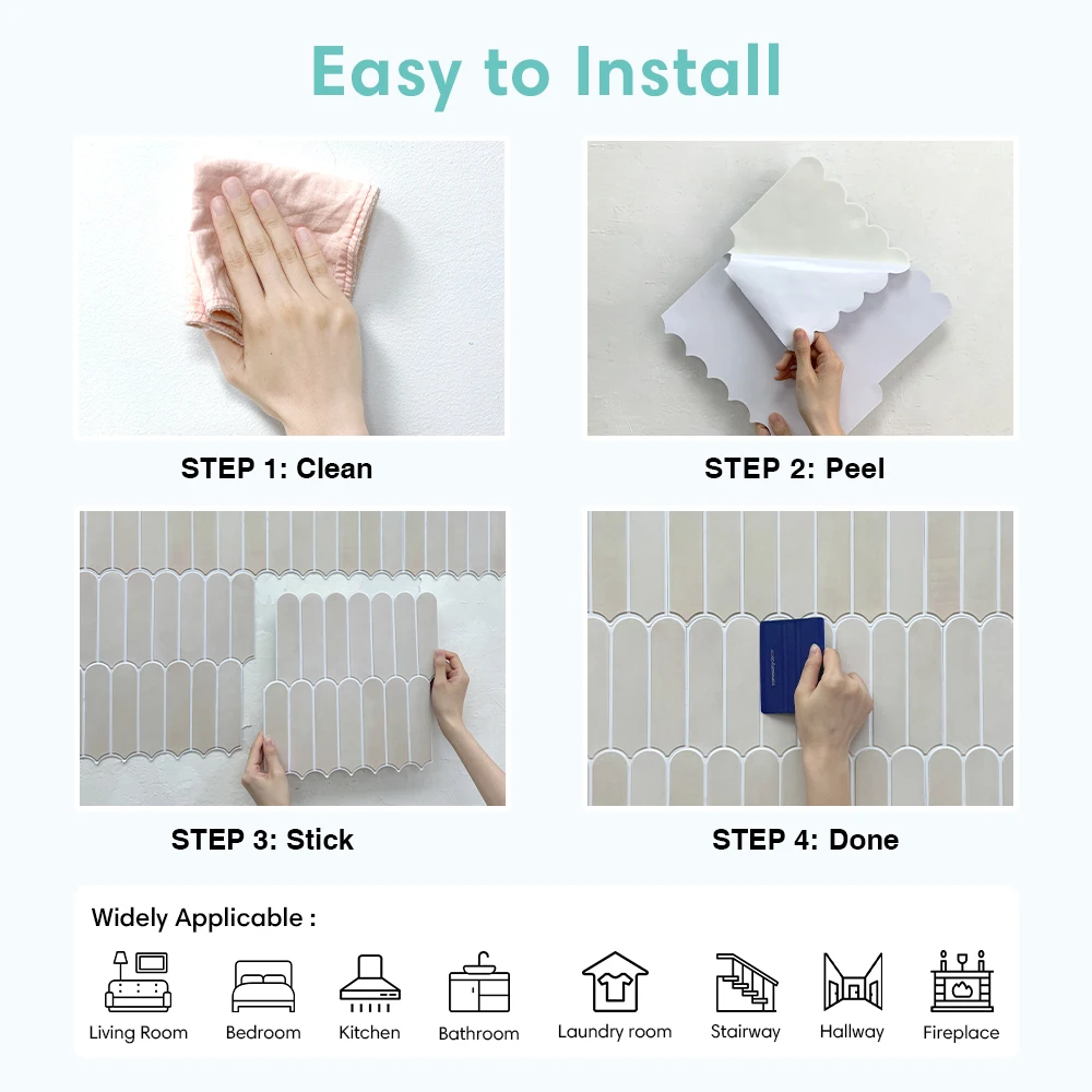 3D Fish Scale Tile Stickers – Waterproof & Easy Peel-and-Stick Wall Décor - Image 6