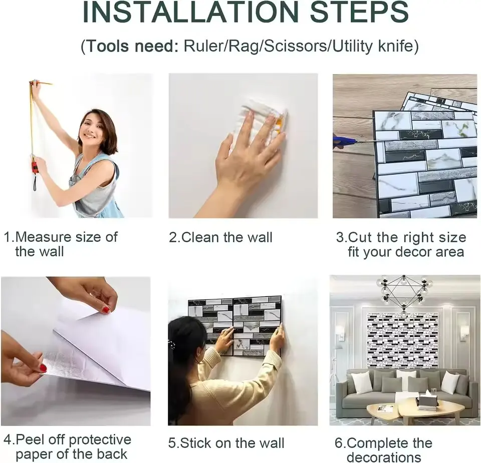3D Self-Adhesive Brick Wall Stickers – Waterproof Foam Panels for Easy Home Décor - Image 6