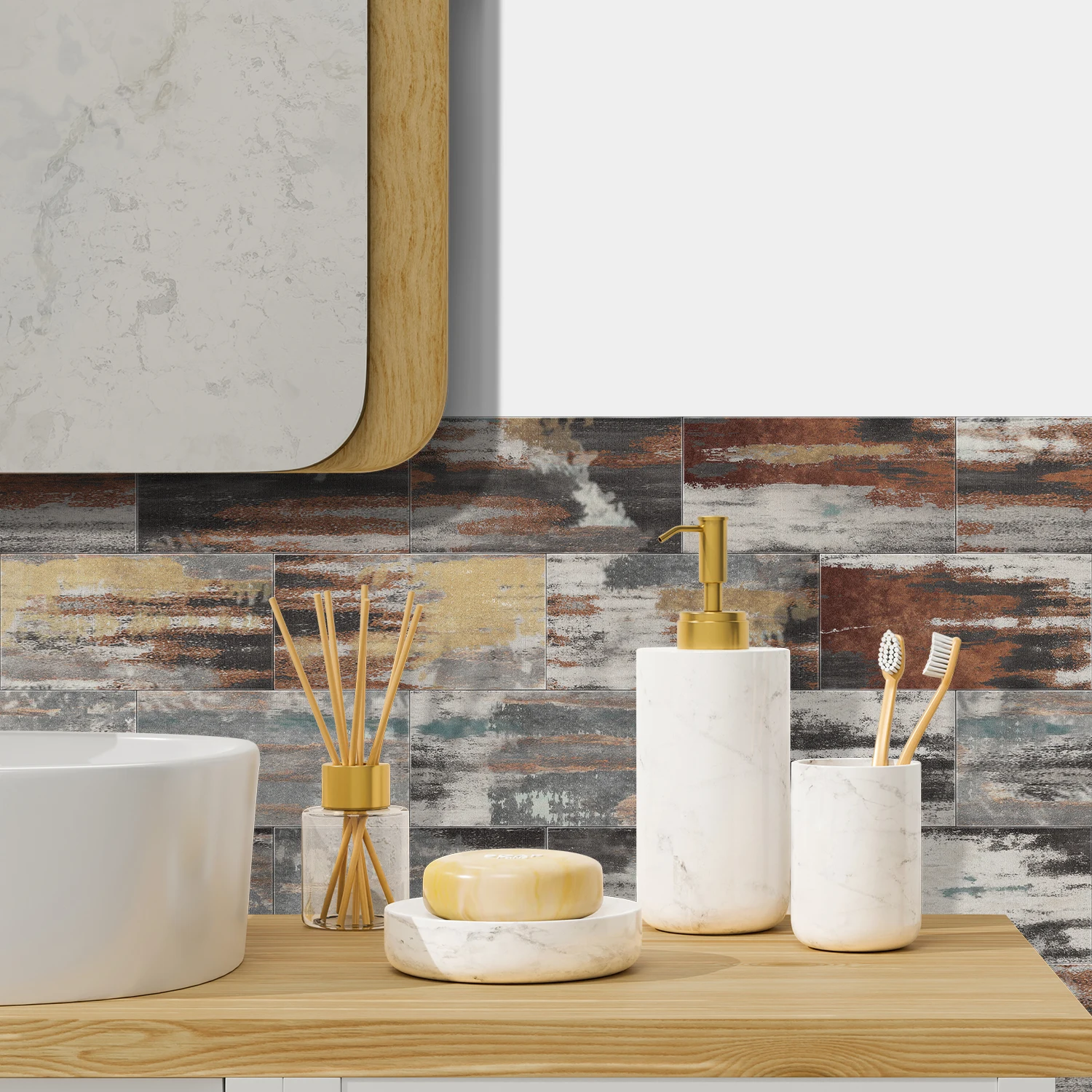 3D Retro Wood Wall Stickers – Waterproof Peel & Stick Tiles for Easy Home Décor - Image 4