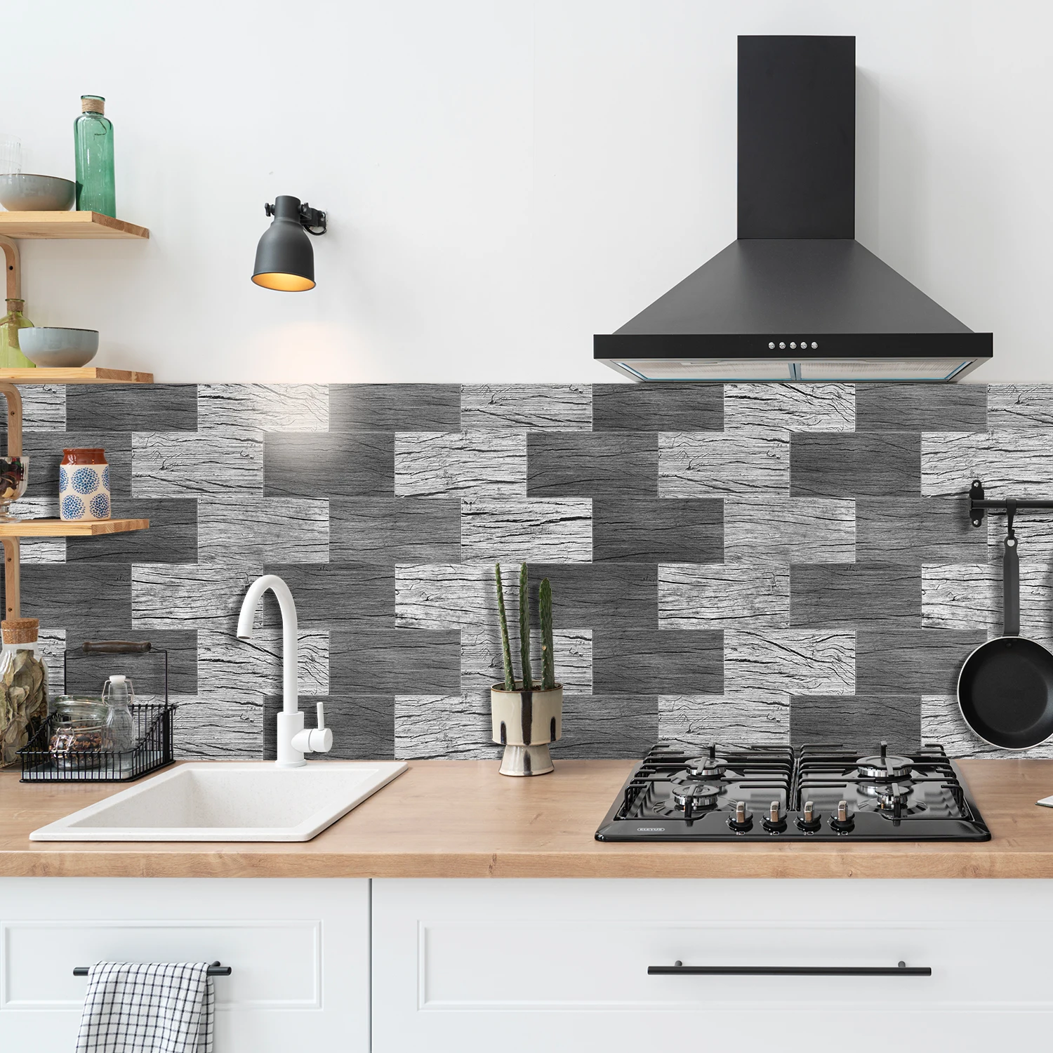 3D Retro Wood Wall Stickers – Waterproof Peel & Stick Tiles for Easy Home Décor - Image 2