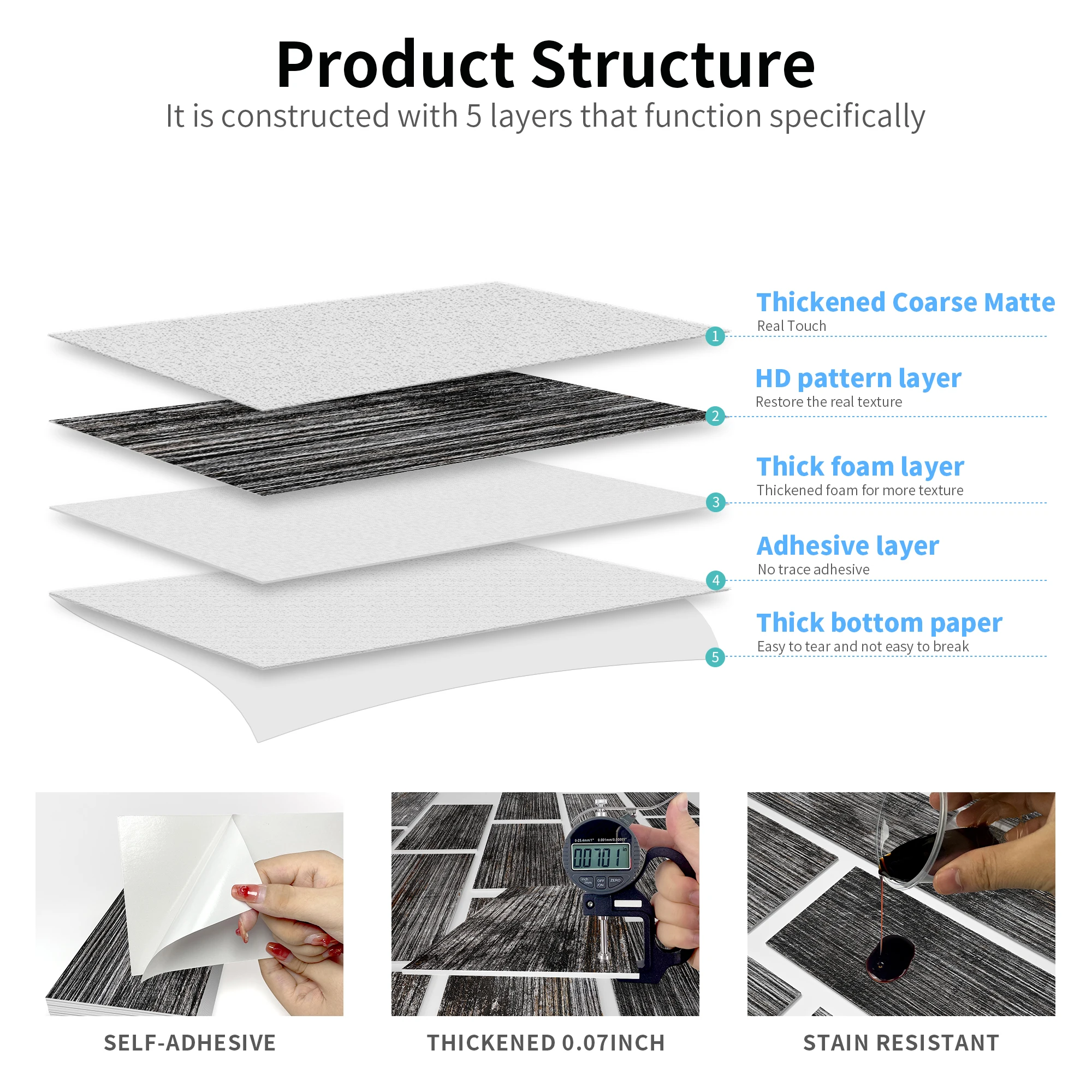 3D Retro Wood Wall Stickers – Waterproof Peel & Stick Tiles for Easy Home Décor - Image 5