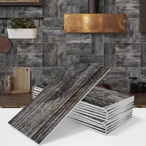 3D Retro Wood Wall Stickers – Waterproof Peel & Stick Tiles for Easy Home Décor