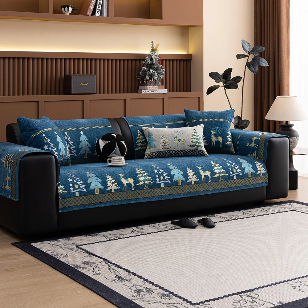 Chenille Christmas Sofa Cover – Festive Comfort & Style - Image 6