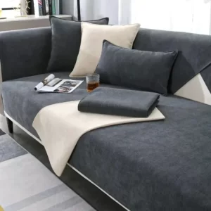 Solid Chenille Sofa Cover – Non-Slip, Universal & All-Season Comfort