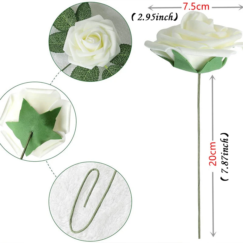 Artificial Foam Roses – Realistic Fake Flowers for Weddings & Décor - Image 2