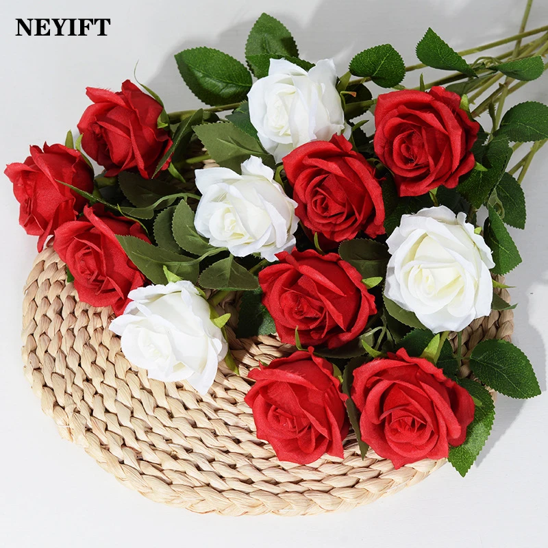 Artificial Red Rose Branches – Lifelike Faux Roses for Weddings & Home Styling - Image 2