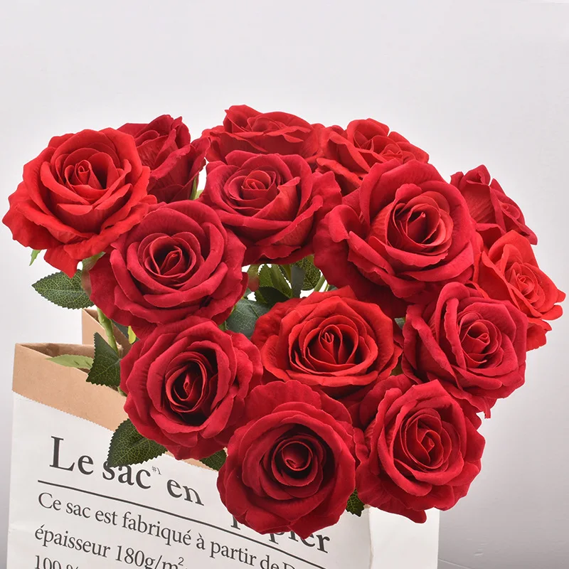 Artificial Red Rose Branches – Lifelike Faux Roses for Weddings & Home Styling - Image 4