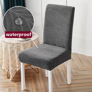 Waterproof Jacquard Chair Covers – Stretch Dining Slipcovers for Weddings & Home