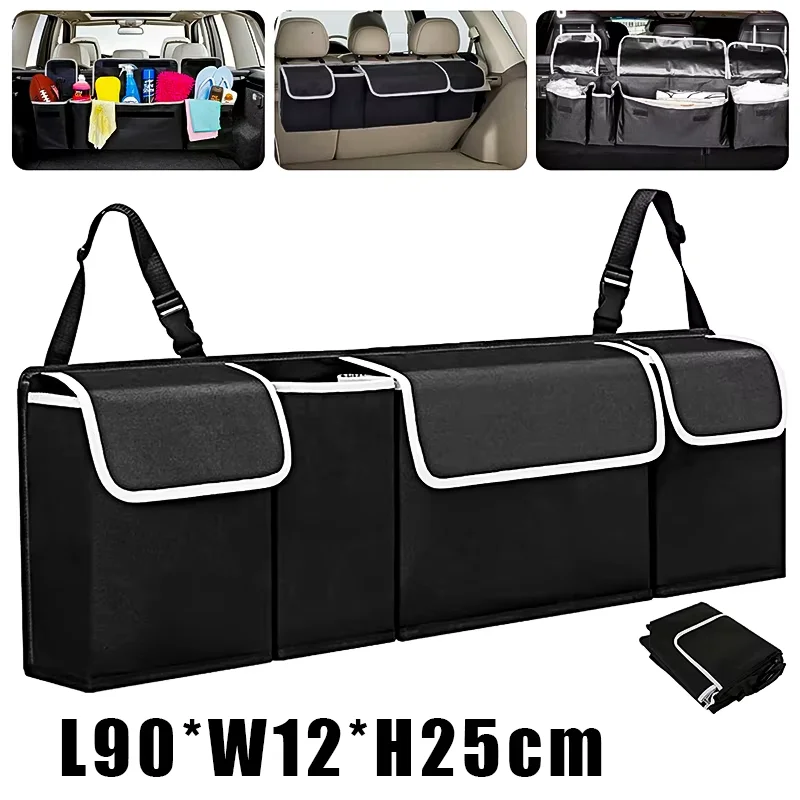 Car Boot Organiser – Hanging Backseat Storage Bag with Multi-Pocket Design