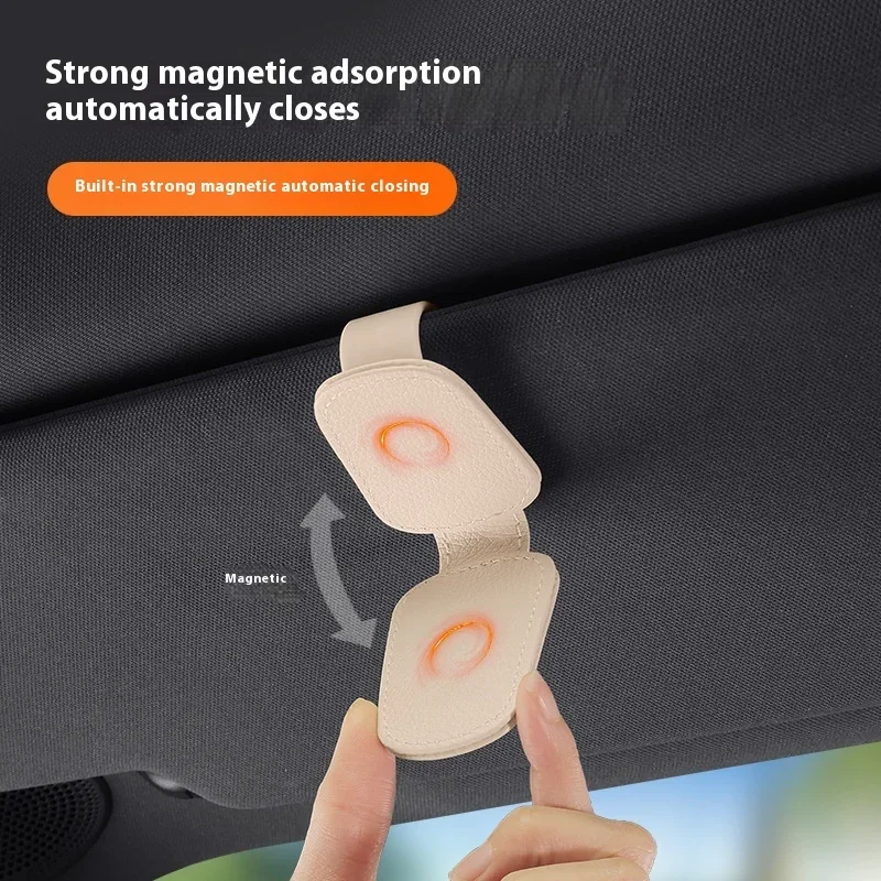 Magnetic Leather Sunglasses Holder - Image 3