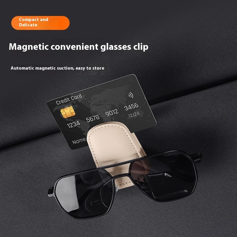 Magnetic Leather Sunglasses Holder - Image 2