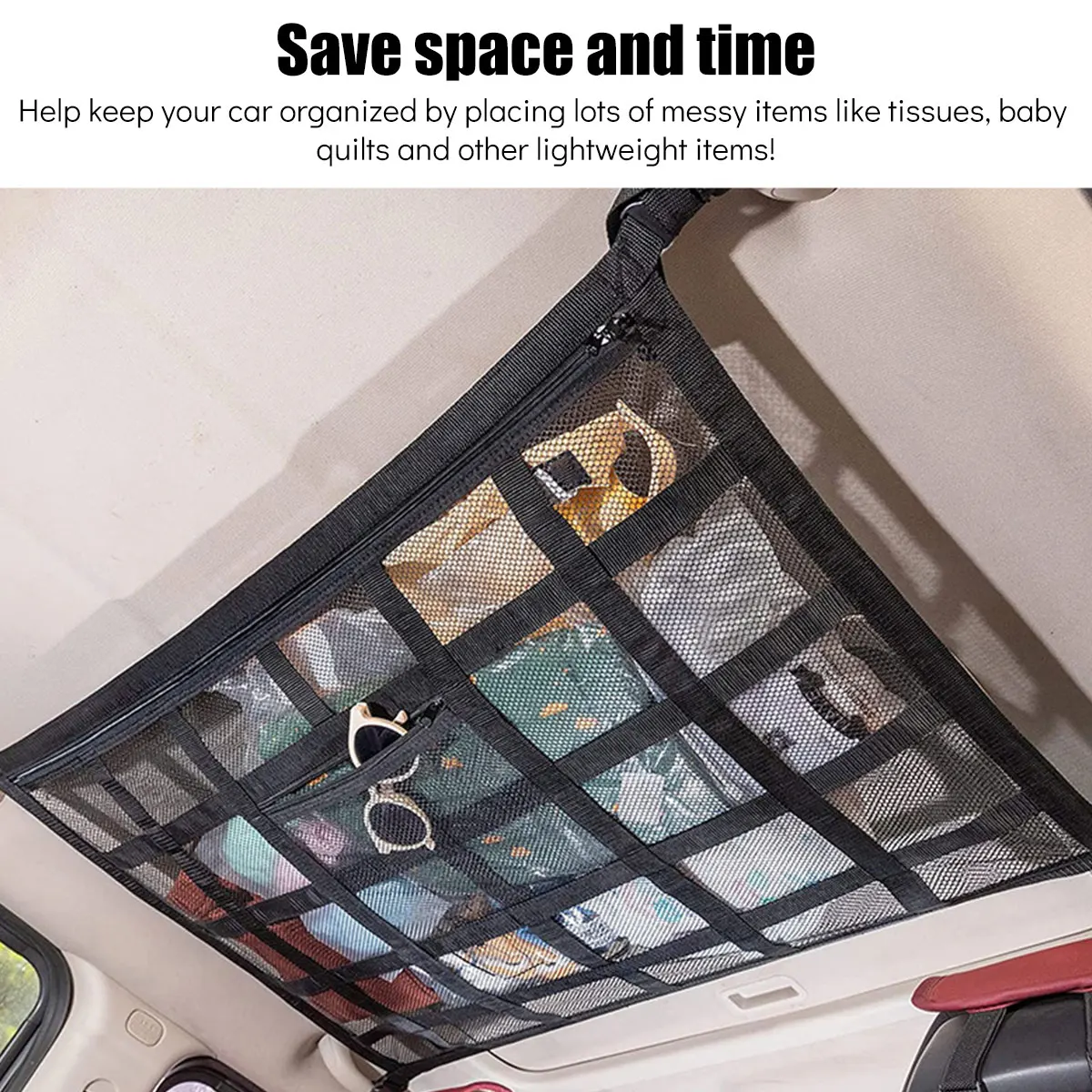 Car Ceiling Cargo Net Storage Organiser - Image 2