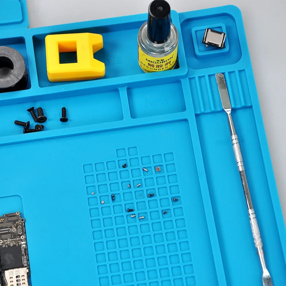 Magnetic Silicone Soldering Mat – 500°c Heat Resistant, Anti-Static & Non-Slip Repair Station for Electronics - Image 5