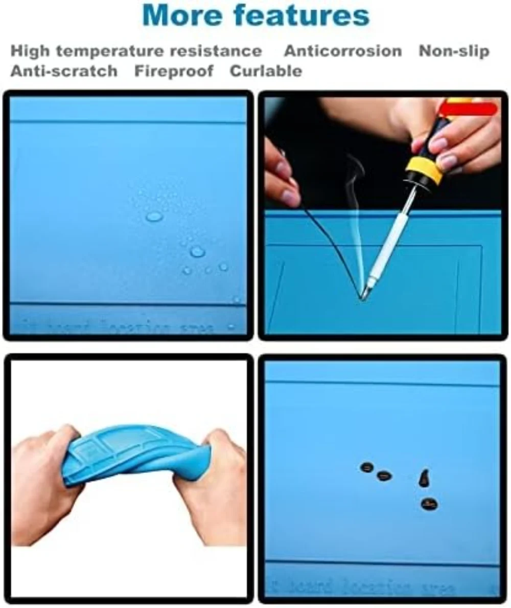 Magnetic Silicone Soldering Mat – 500°c Heat Resistant, Anti-Static & Non-Slip Repair Station for Electronics - Image 6