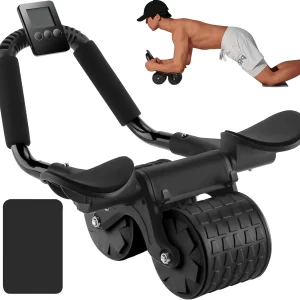 Ab Roller Wheel – Automatic Rebound Core Trainer with Counter & Phone Holder