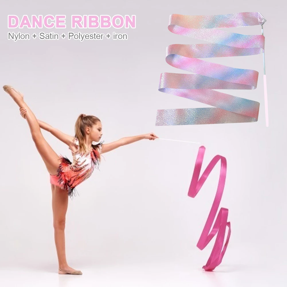 Flashing Glitter Dance Ribbon – 2M/4M Gymnastics & Ballet Twirling Stick - Image 5
