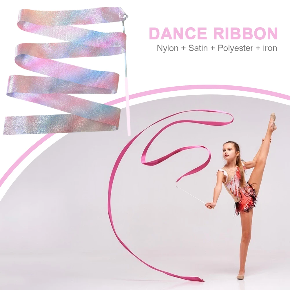 Flashing Glitter Dance Ribbon – 2M/4M Gymnastics & Ballet Twirling Stick - Image 3