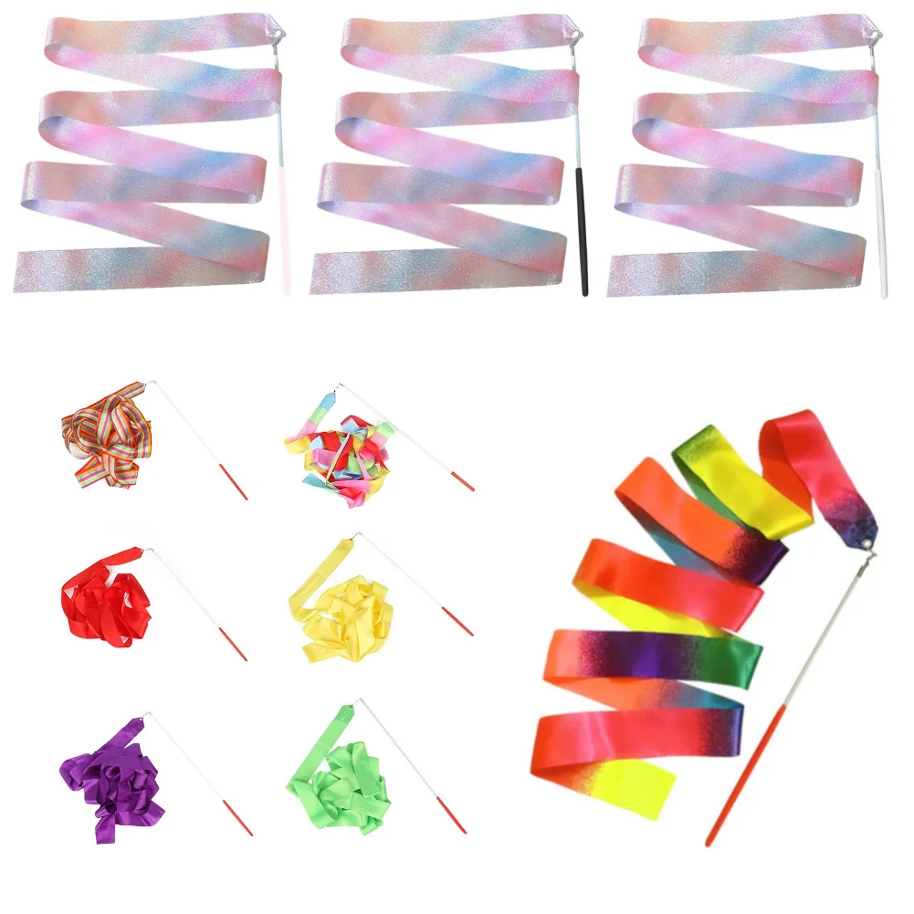 Flashing Glitter Dance Ribbon – 2M/4M Gymnastics & Ballet Twirling Stick - Image 2